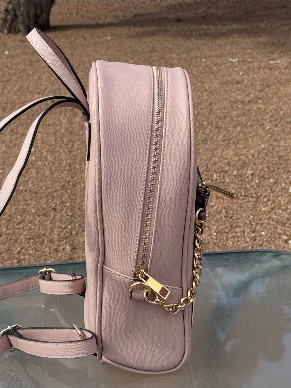 Aldo Blush Pink Mini Backpack with Patterned Pouch